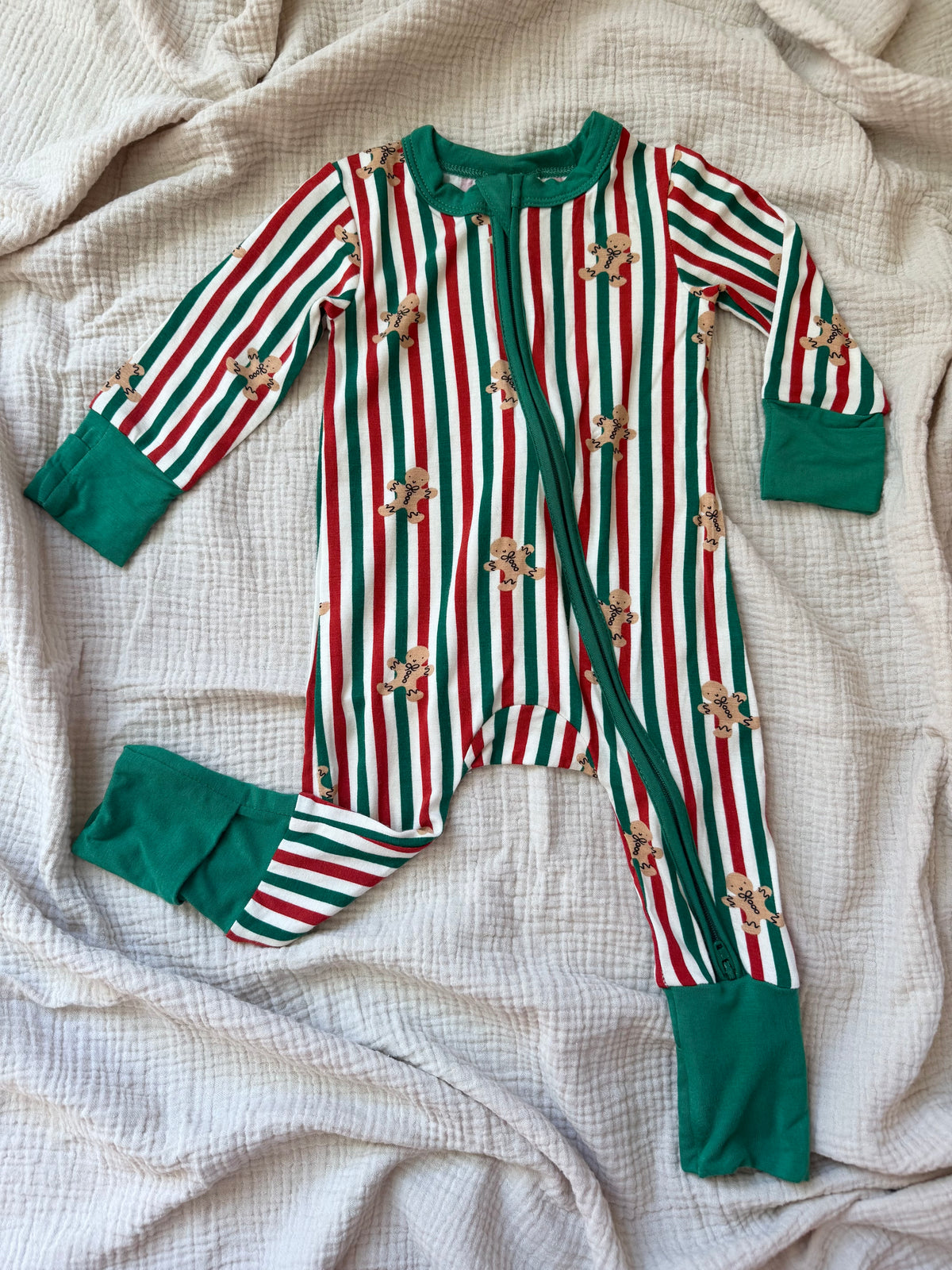 Gingerbread Striped Bamboo Sleeper