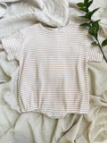 Tan & White Striped Bubble