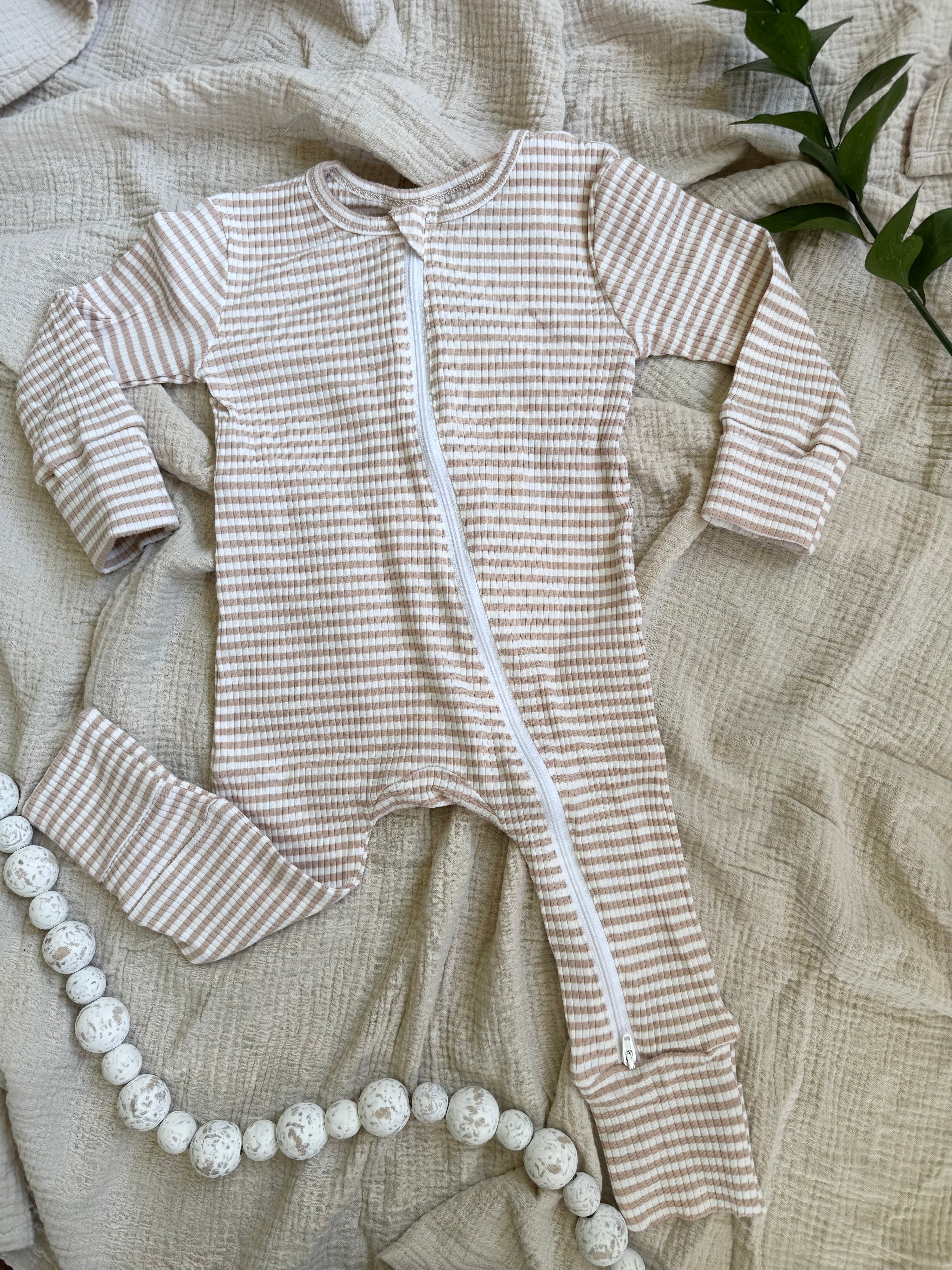 Neutral Tan/White Striped Sleeper