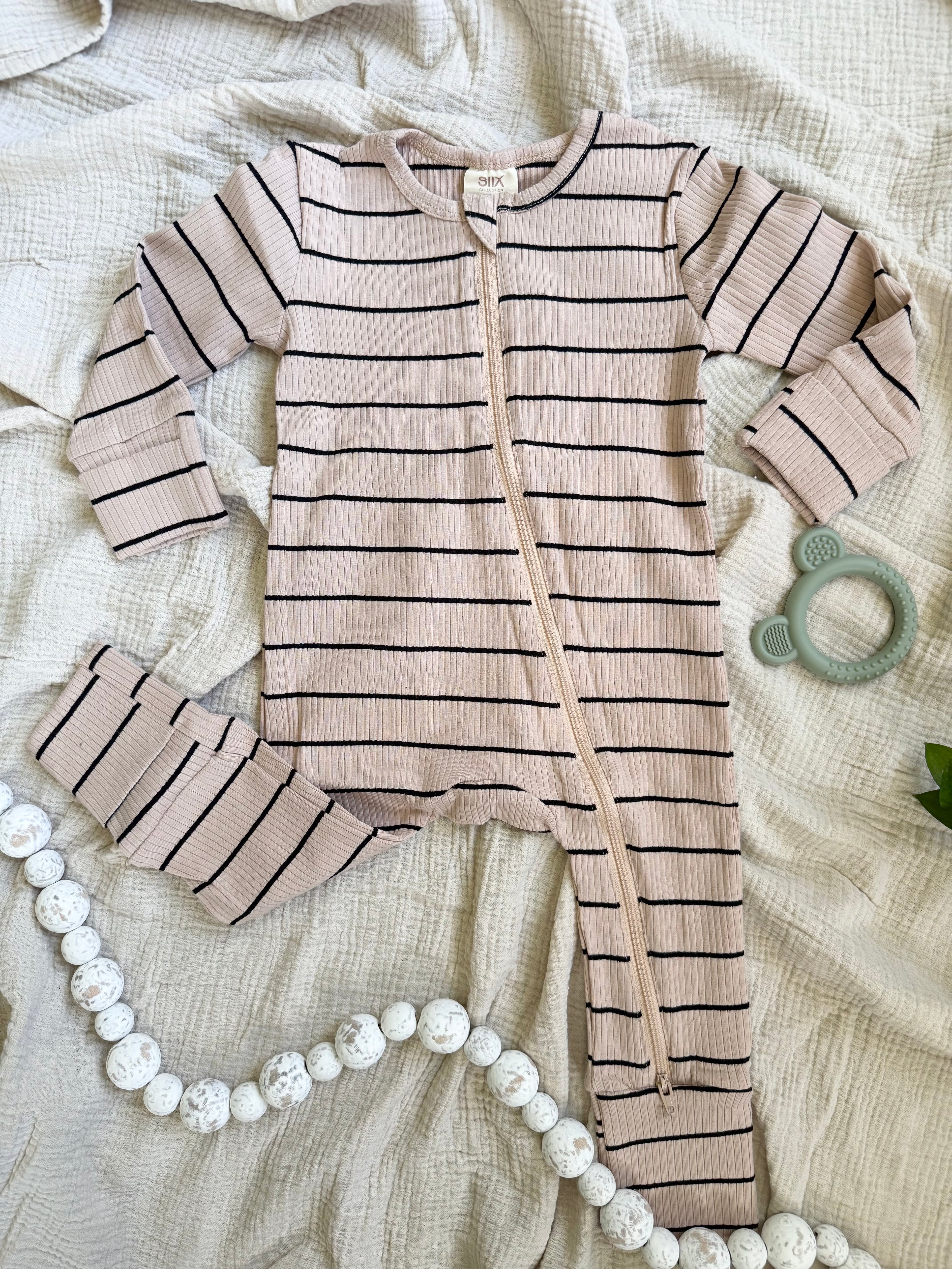 Neutral Tan/Black Striped Sleeper