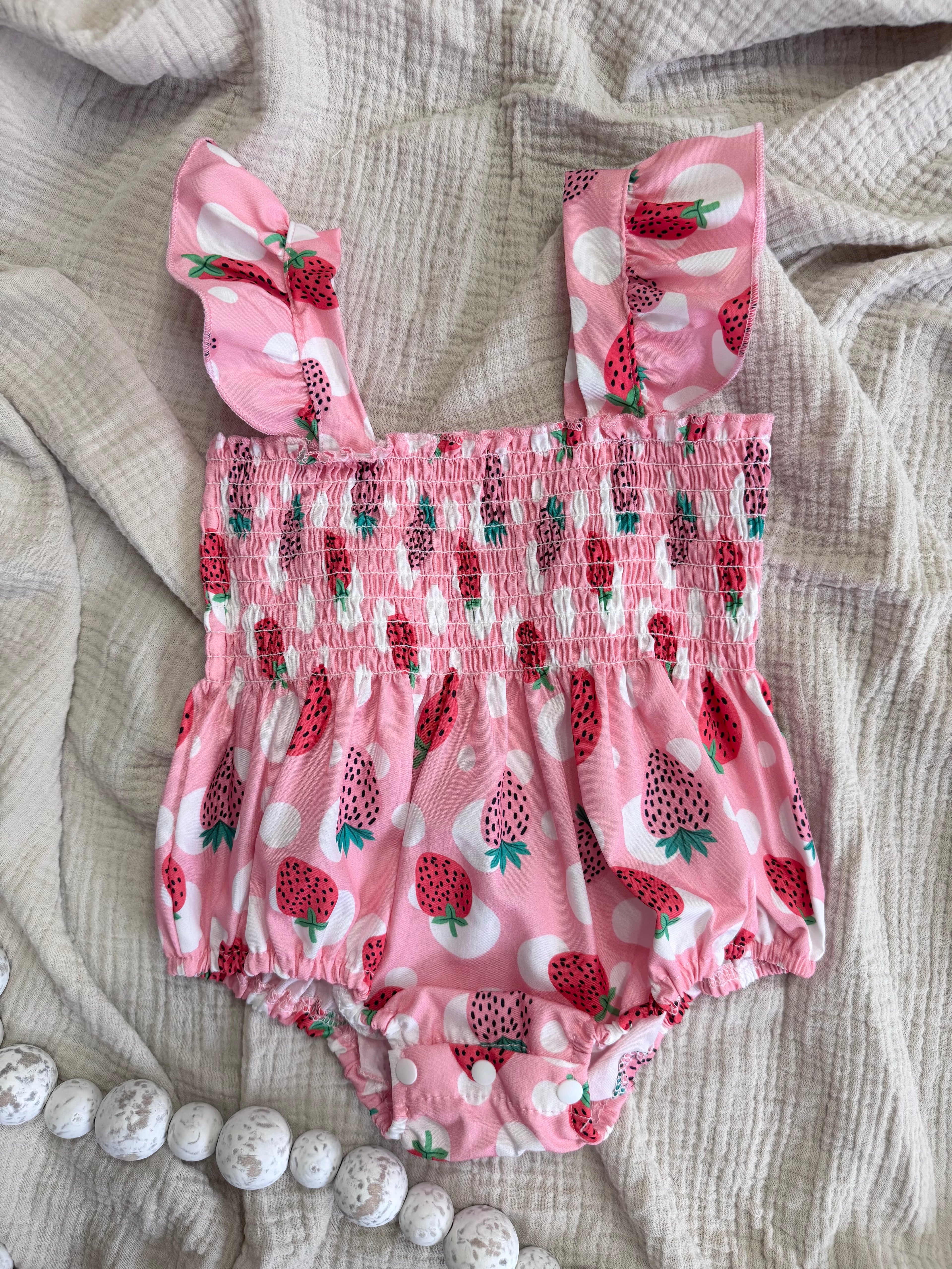 Strawberry Ruffle Onesie