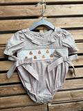 Girls Plaid Pumpkin Onesie