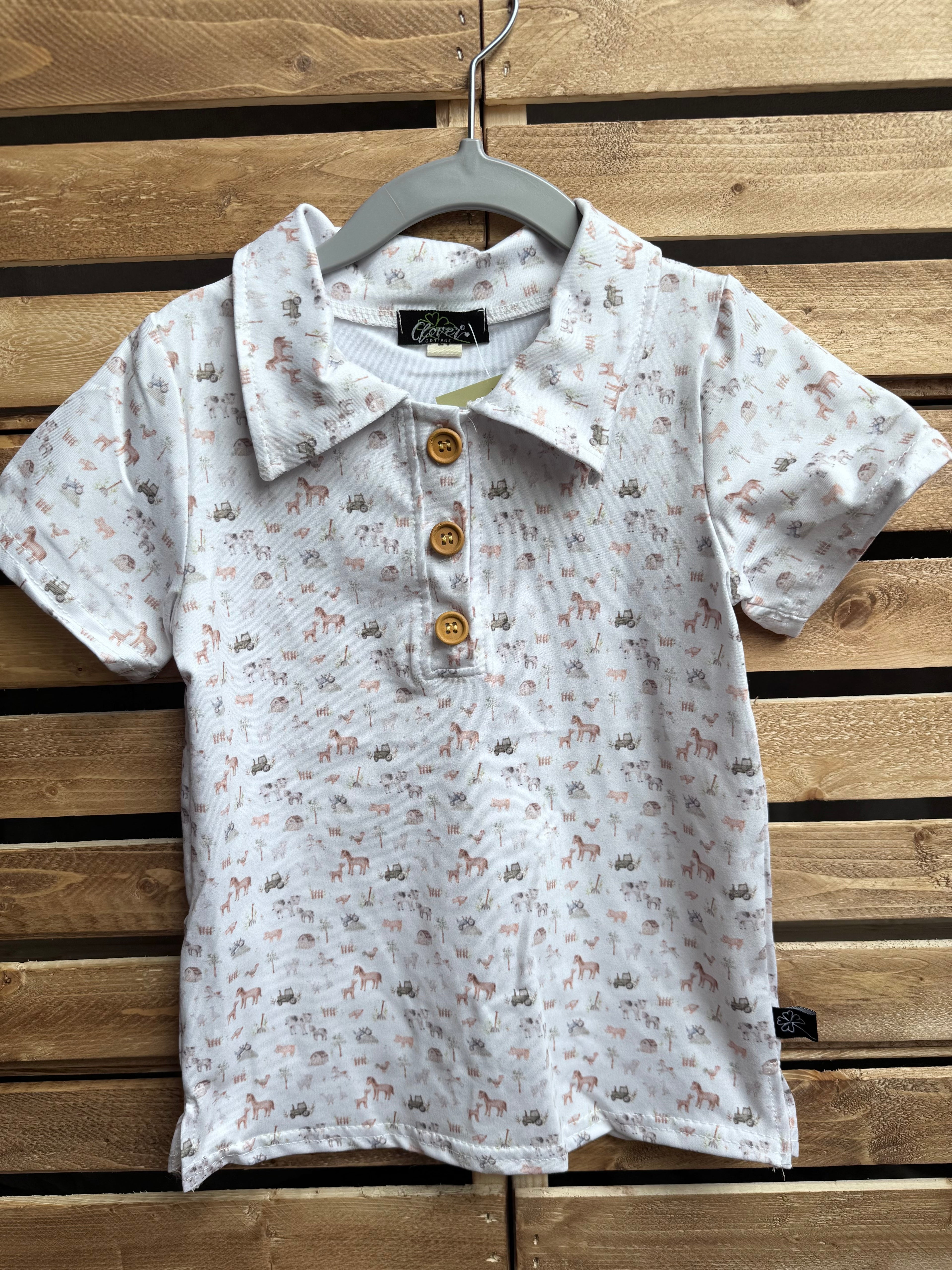 Boys Farm Collar Shirt