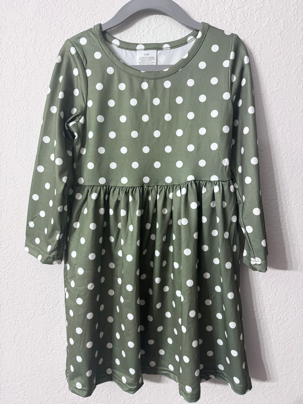 Little Girls Fall Polka Dot Dress