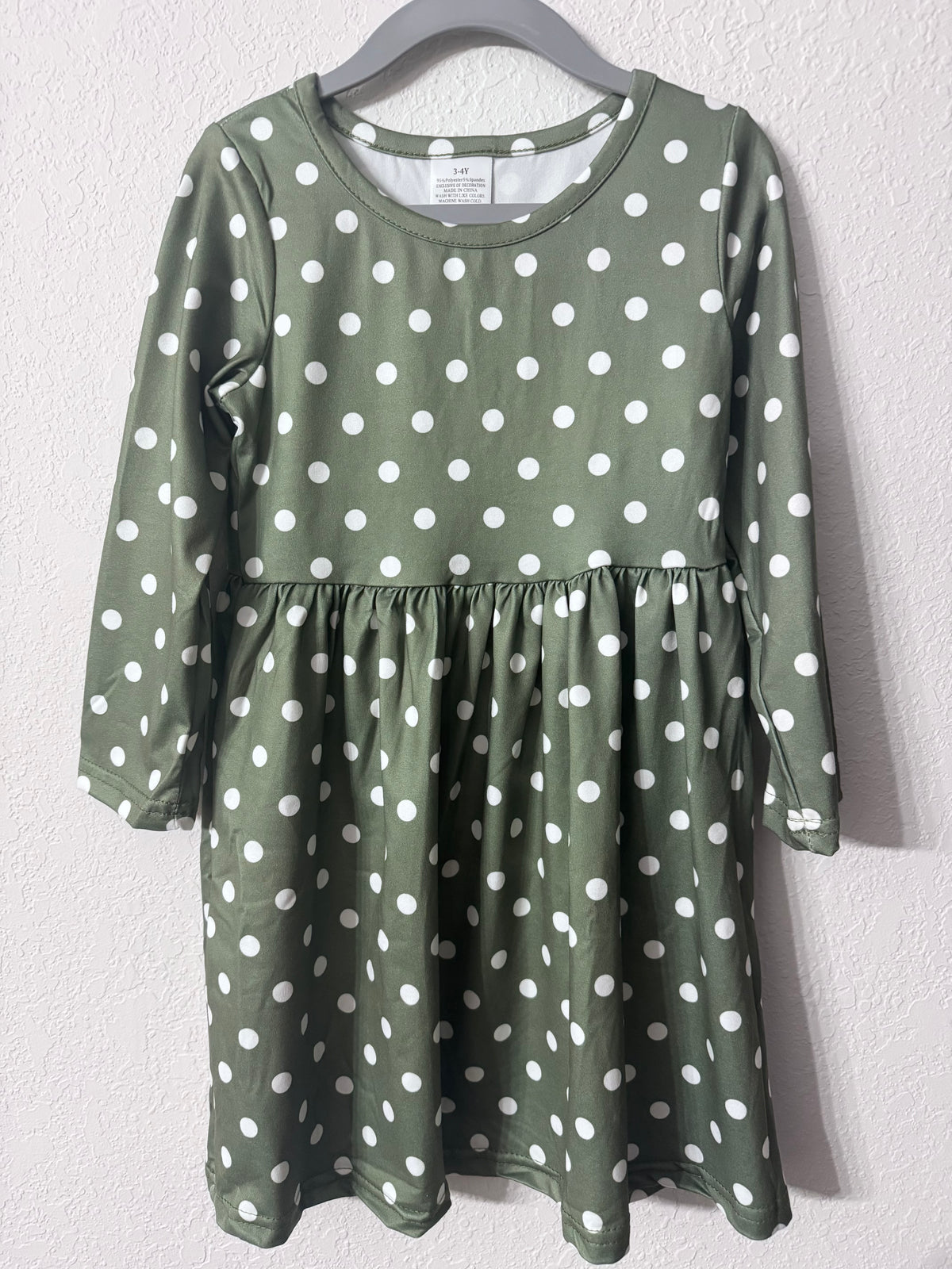 Little Girls Fall Polka Dot Dress