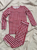 Kids Christmas Checkered Bamboo Jammie Set